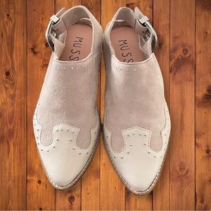 Musse & Cloud Women's 36M EU (5-5.5 US) Nude Leather & Suede Leona Ballet Flat